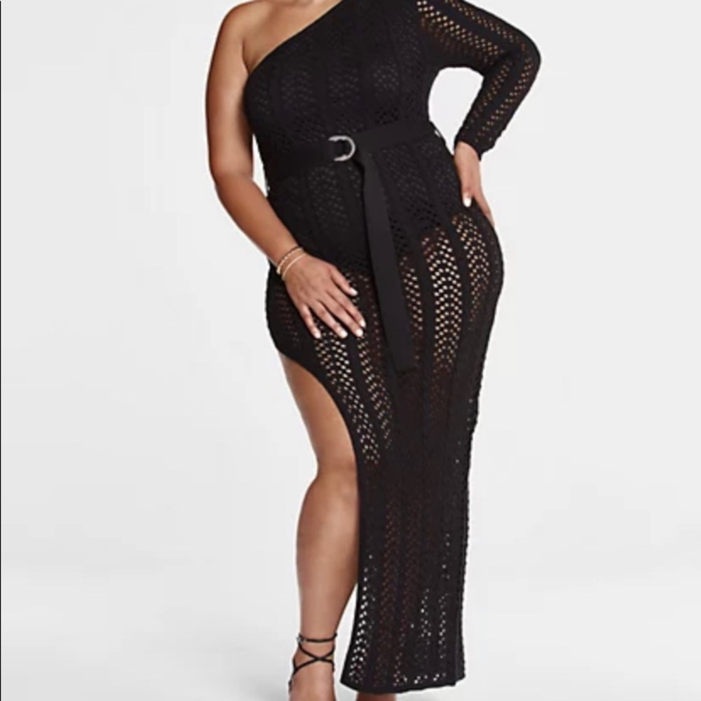 Mesh crochet maxi dress